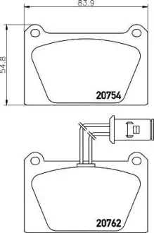 Комплект тормозных колодок, дисковый тормоз HELLA PAGID 8DB355007061