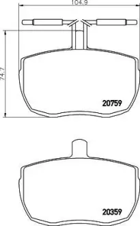 Комплект тормозных колодок, дисковый тормоз HELLA PAGID 8DB355007071
