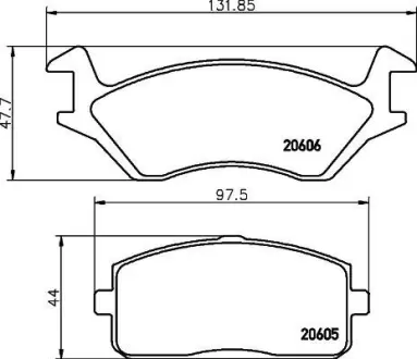 Комплект тормозных колодок, дисковый тормоз HELLA PAGID 8DB355007231