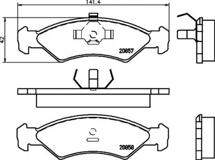 Комплект тормозных колодок, дисковый тормоз HELLA PAGID 8DB355007311