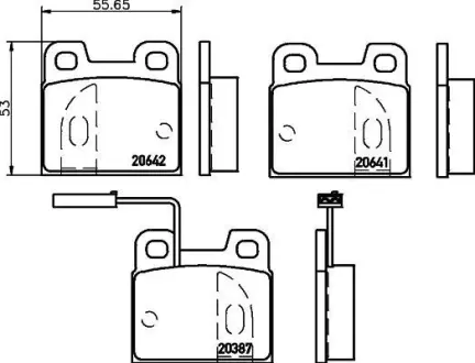 Комплект тормозных колодок, дисковый тормоз HELLA PAGID 8DB355007621