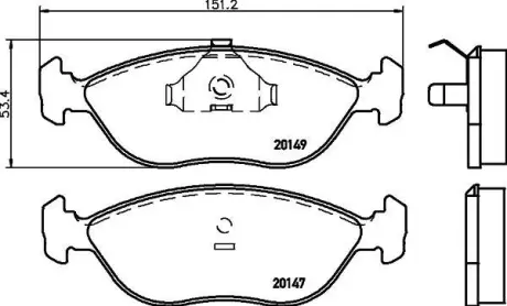 Комплект тормозных колодок, дисковый тормоз HELLA PAGID 8DB355007781
