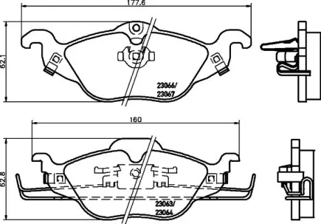 Комплект тормозных колодок, дисковый тормоз HELLA PAGID 8DB355008571