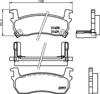 Комплект тормозных колодок, дисковый тормоз HELLA PAGID 8DB355010421