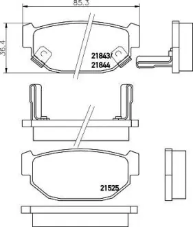 Комплект тормозных колодок, дисковый тормоз HELLA PAGID 8DB355016481