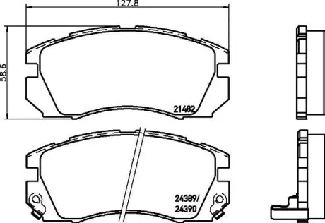 Комплект тормозных колодок, дисковый тормоз HELLA PAGID 8DB355016881