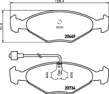 Комплект тормозных колодок, дисковый тормоз HELLA PAGID 8DB355017411