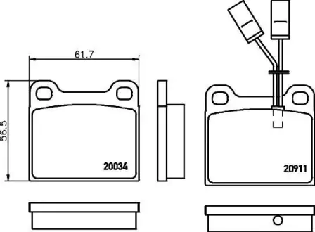 Комплект тормозных колодок, дисковый тормоз HELLA PAGID 8DB355017531