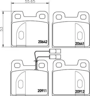 Комплект тормозных колодок, дисковый тормоз HELLA PAGID 8DB355017541