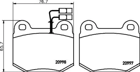 Комплект тормозных колодок, дисковый тормоз HELLA PAGID 8DB355017581