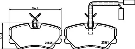 Комплект тормозных колодок, дисковый тормоз HELLA PAGID 8DB355017791