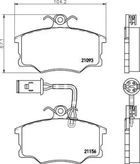 Комплект тормозных колодок, дисковый тормоз HELLA PAGID 8DB355017801
