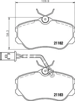 Комплект тормозных колодок, дисковый тормоз HELLA PAGID 8DB355017861