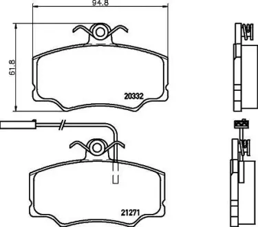 Комплект тормозных колодок, дисковый тормоз HELLA PAGID 8DB355017871