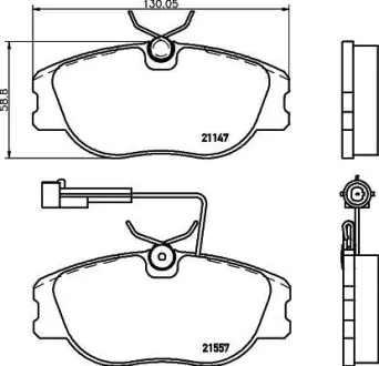 Комплект тормозных колодок, дисковый тормоз HELLA PAGID 8DB355017961