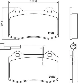 Комплект тормозных колодок, дисковый тормоз HELLA PAGID 8DB355018061