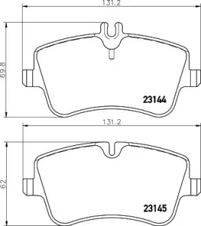 Комплект тормозных колодок, дисковый тормоз HELLA PAGID 8DB355018331