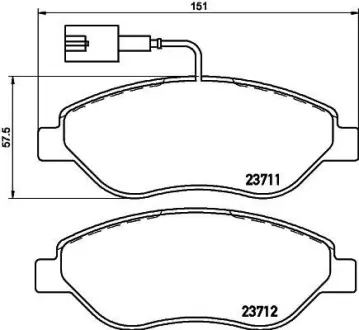 Комплект тормозных колодок, дисковый тормоз HELLA PAGID 8DB355018841