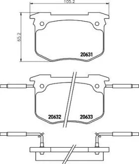 Комплект тормозных колодок, дисковый тормоз HELLA PAGID 8DB355018901