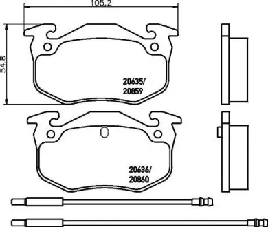 Комплект тормозных колодок, дисковый тормоз HELLA PAGID 8DB355018921