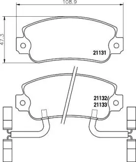 Комплект тормозных колодок, дисковый тормоз HELLA PAGID 8DB355018931