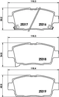 Комплект тормозных колодок, дисковый тормоз HELLA PAGID 8DB355019691