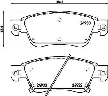 Комплект тормозных колодок, дисковый тормоз HELLA PAGID 8DB355020061