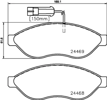 Комплект тормозных колодок, дисковый тормоз HELLA PAGID 8DB355020661
