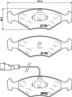Комплект тормозных колодок, дисковый тормоз HELLA PAGID 8DB355021201