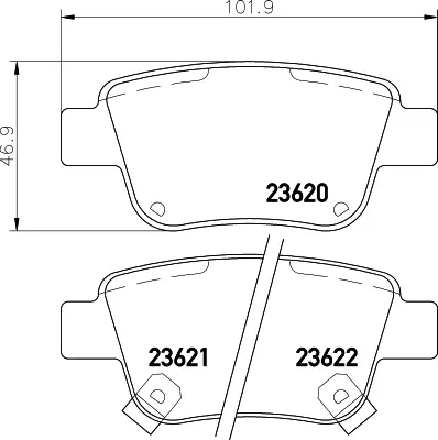 Колодки дискового тормоза HELLA PAGID 8DB355029621 (фото 1)