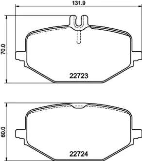 Комплект гальмівних накладок, дискове гальмо HELLA PAGID 8DB355040691