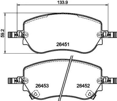 Комплект дискових гальмівних колодок HELLA PAGID 8DB355043861