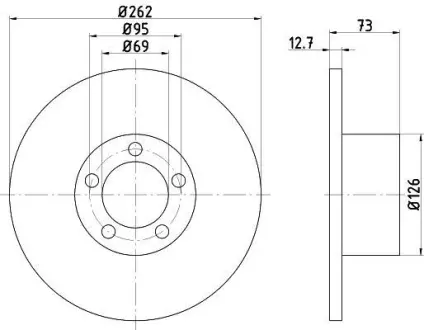 Тормозной диск HELLA PAGID 8DD355100061