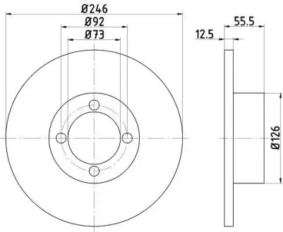 Тормозной диск HELLA PAGID 8DD355100141