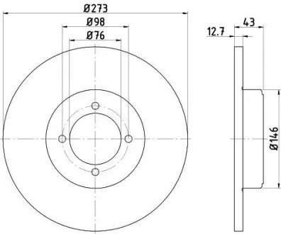 Тормозной диск HELLA PAGID 8DD355100151