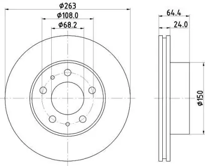 Тормозной диск HELLA PAGID 8DD355100461