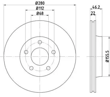 Тормозной диск HELLA PAGID 8DD355100571