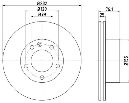 Тормозной диск HELLA PAGID 8DD355100671