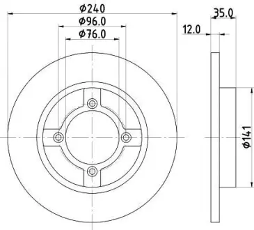 Тормозной диск HELLA PAGID 8DD355100801