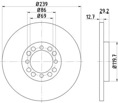 Тормозной диск HELLA PAGID 8DD355100861