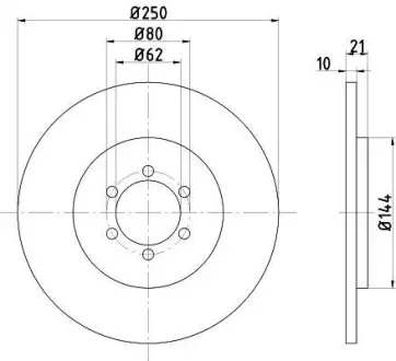 Тормозной диск HELLA PAGID 8DD355101071