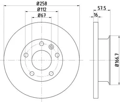 Тормозной диск HELLA PAGID 8DD355101341