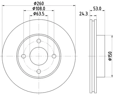Тормозной диск HELLA PAGID 8DD355101391