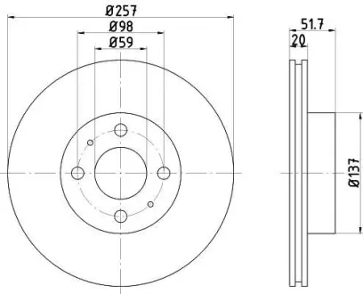 Тормозной диск HELLA PAGID 8DD355101881