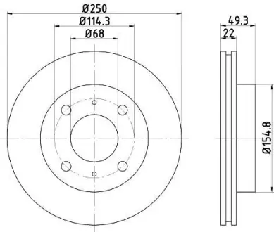 Тормозной диск HELLA PAGID 8DD355102031