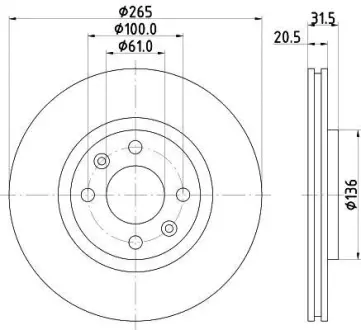 Тормозной диск HELLA PAGID 8DD355102141