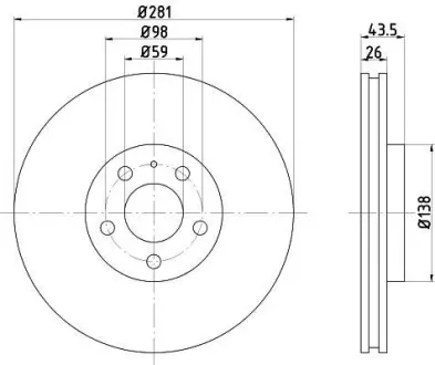 Тормозной диск HELLA PAGID 8DD355103131
