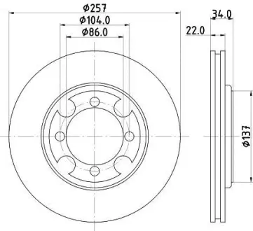 Тормозной диск HELLA PAGID 8DD355103281