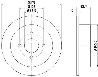 Тормозной диск HELLA PAGID 8DD355103441
