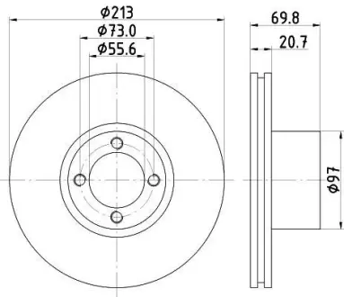 Тормозной диск HELLA PAGID 8DD355103471